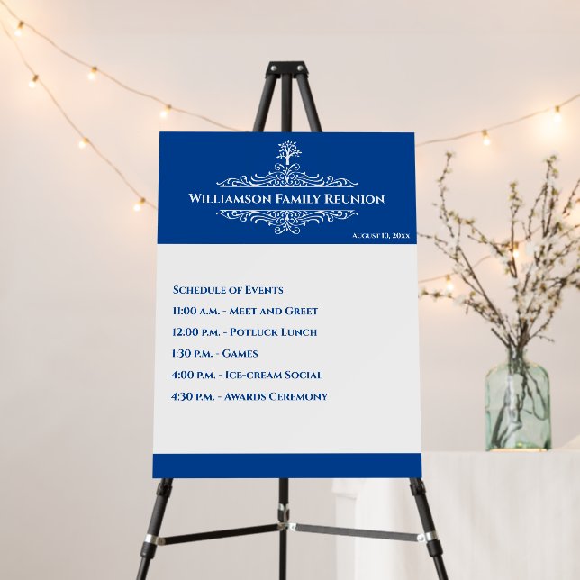 Family Tree Event Schedule Reunion Foam Board (In Situ (Stand))