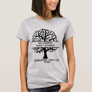 Family Tree  Family Reunion Black  Modern Drawing T-Shirt