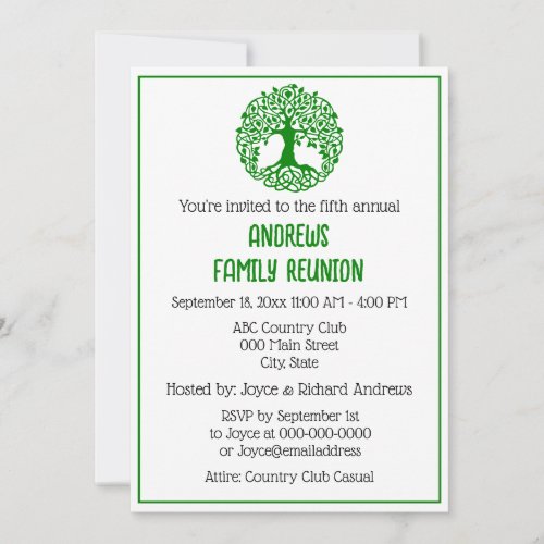 Family Tree Family Reunion Celebration 2 Invitation