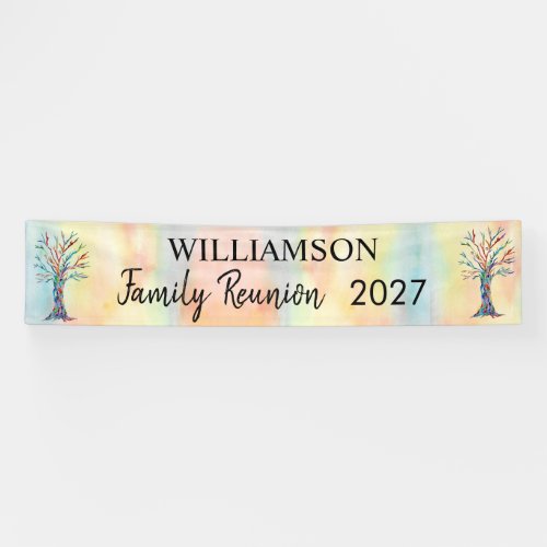 Family Tree Family Reunion Colorful Banner