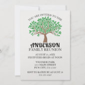 Family Tree Family Reunion Green Leaves Invitation | Zazzle