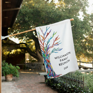 Family Tree Family Reunion House Flag
