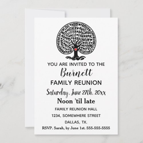 Family Tree Family Reunion Invitation