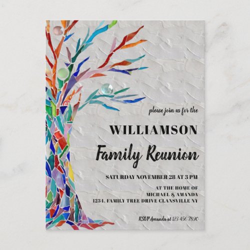  Family Tree Family Reunion Invitation Postcard