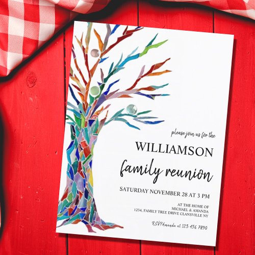  Family Tree Family Reunion Invitation Postcard