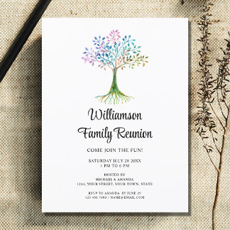Family Tree Family Reunion Invitation Postcard