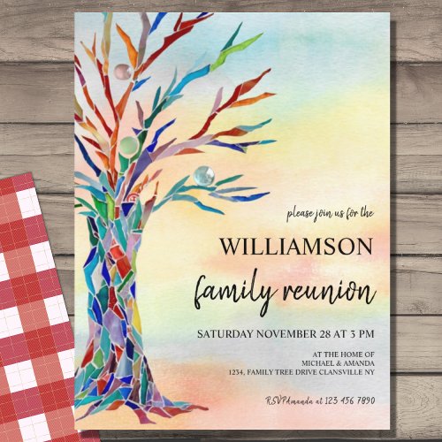 Family Tree Family Reunion Invitation Postcard