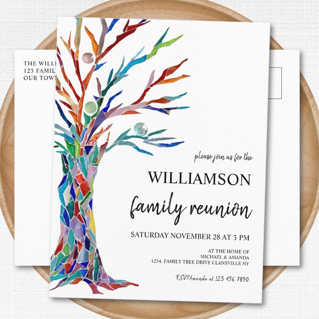  Family Tree Family Reunion Invitation Postcard (Creator Uploaded)