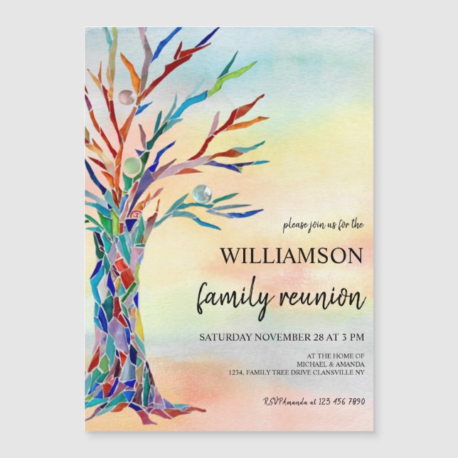  Family Tree Family Reunion Magnetic Invitation (Front)