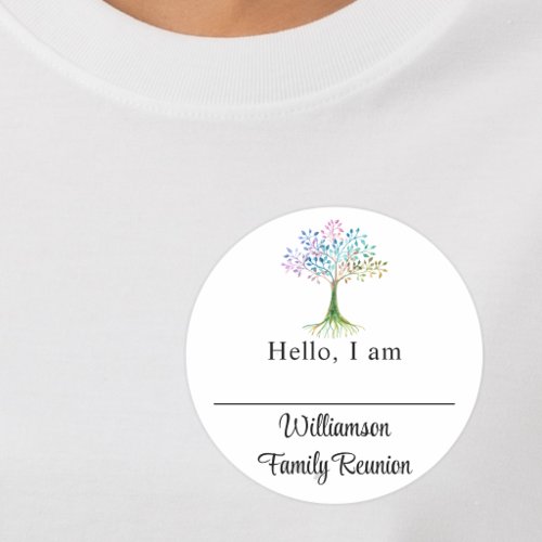 Family Tree Family Reunion Name  Classic Round Sticker