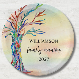 Family Tree Family Reunion Paper Plates