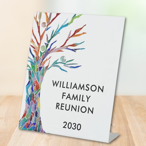 Family Tree Family Reunion Pedestal Sign