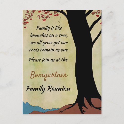 Family Tree Family Reunion Postcard