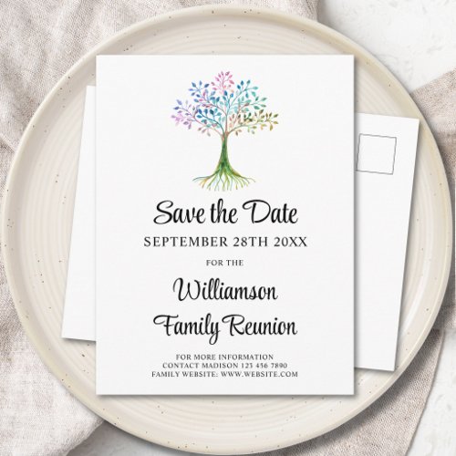 Family Tree Family Reunion Save The Date Announcement Postcard