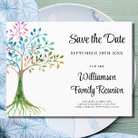 Family Tree family Reunion Save The Date Announcement Postcard<br><div class="desc">Send a Save the Date for the upcoming family reunion with this unique announcement postcard. It features a watercolor family tree and stylish typography. Easily customizable. Add a message to the back of the postcard. Use the Design Tool to change the text size, style, or color. As we create our...</div>