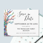 Family Tree Family Reunion Save The Date Announcement Postcard<br><div class="desc">Invite your family to your Family Reunion with this stylish Save The Date postcard.
It features a family tree in the colors of the rainbow and space for you to customize with your family name and your details.
Original Mosaic © Michele Davies.</div>