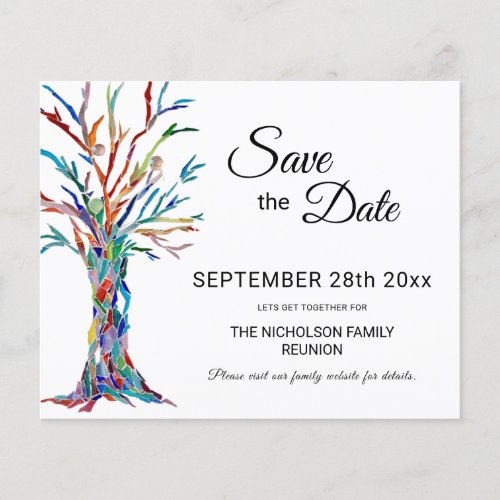 Family Tree Family Reunion Save The Date Flyer