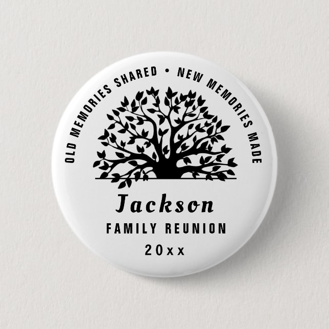 Family Tree Family Reunion Souvenir Gift Round Button (Front)