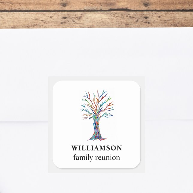 Family Tree Family Reunion Square Sticker (Creator Uploaded)