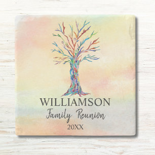 Family Tree Family Reunion Stone Coaster