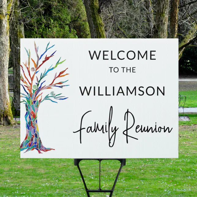 Family Tree Family Reunion Welcome Sign | Zazzle