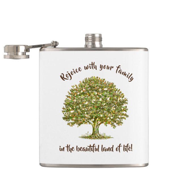 Family tree FATHER's day gift, family tree quote F Flask (Opened)