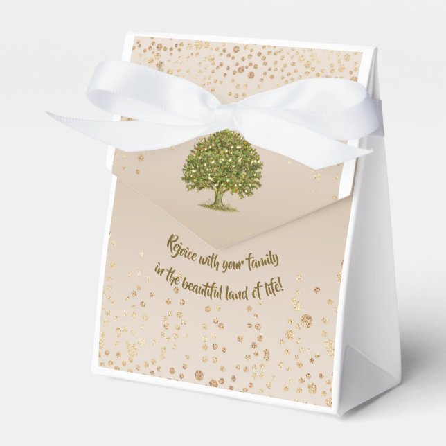 Family tree Favor Box, family quote for wedding Boxes (Front Side)