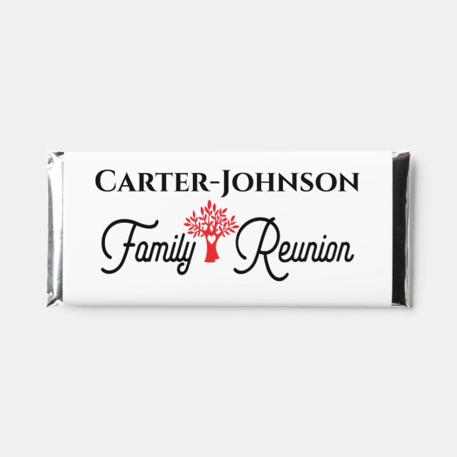 Family Tree Gathering Reunion Hershey Bar Favors (Front)