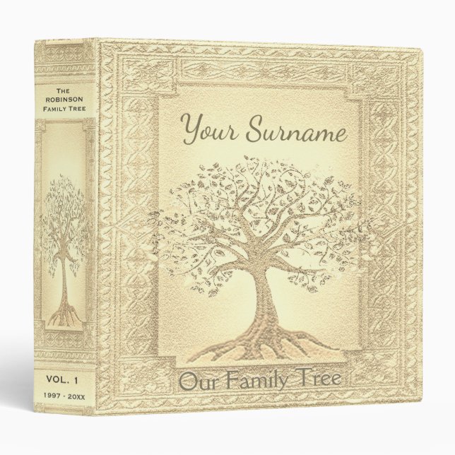 Family Tree Genealogy Album Gold Binder (Front/Spine)