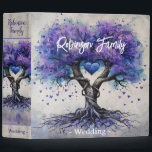 Family Tree Genealogy Album Purple Tree 3 Ring Binder<br><div class="desc">A beautiful purple tree of life with a purple heart. Makes a lovely place to store wedding photos.  Or,  change the text at the bottom to say genealogy,  records,  trust or more. Design by Amelia Carrie</div>