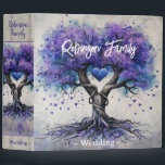 Family Tree Genealogy Album Purple Tree 3 Ring Binder<br><div class="desc">A beautiful purple tree of life with a purple heart. Makes a lovely place to store wedding photos.  Or,  change the text at the bottom to say genealogy,  records,  trust or more. Design by Amelia Carrie</div>