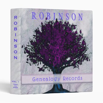 Family Tree Genealogy Album Purple Tree 3 Ring Binder by thetreeoflife at Zazzle