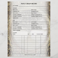 Family Tree Genealogy Ancestry Group Sheet