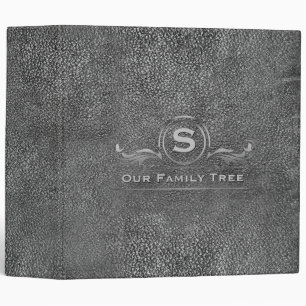 Family Tree Genealogy Antique Vintage Leather 3 Ring Binder