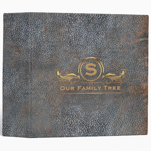 Family Tree Genealogy  Antique Vintage Leather Binder