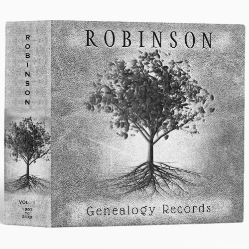 Family Tree Genealogy Gray Album 3 Ring Binder