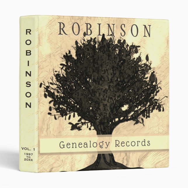 Family Tree Genealogy Records Album 3 Ring Binder (Front/Spine)