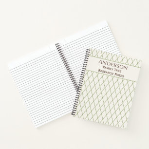 Family Tree Genealogy Research Personalized Gift Notebook