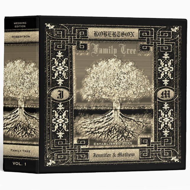 Family Tree Genealogy Wedding Book Binder (Front/Spine)