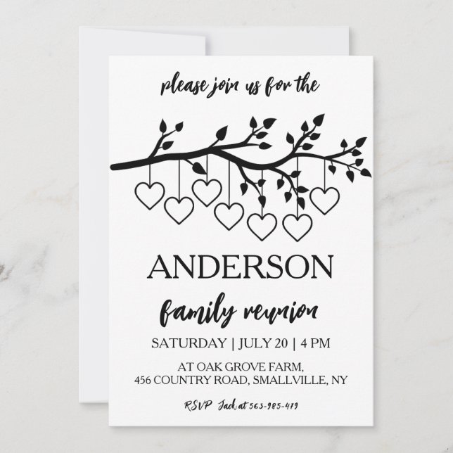 family tree get together family reunion invitation (Front)