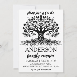 family tree get together family reunion invitation