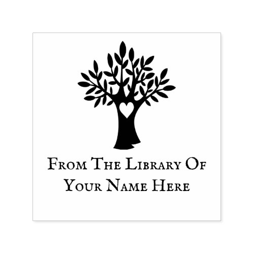 Family Tree Heart Plate Custom Library Book Stamp