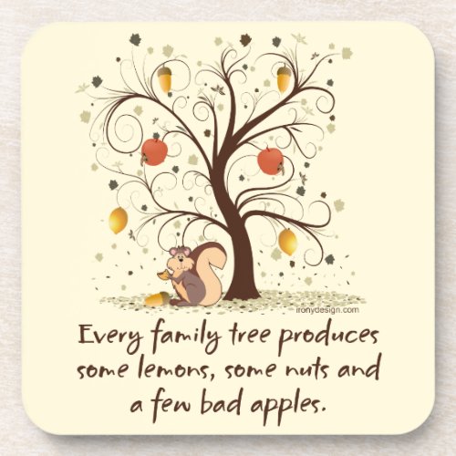 Family Tree Humor Beverage Coaster