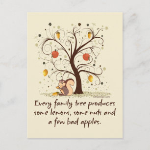 Family Tree Humor Brown Postcard
