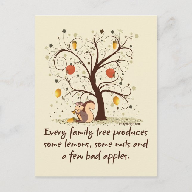 Family Tree Humor Brown Postcard (Front)