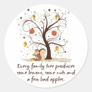 Family Tree Humor Classic Round Sticker