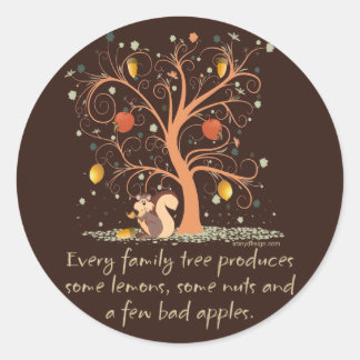 Family Tree Humor Classic Round Sticker