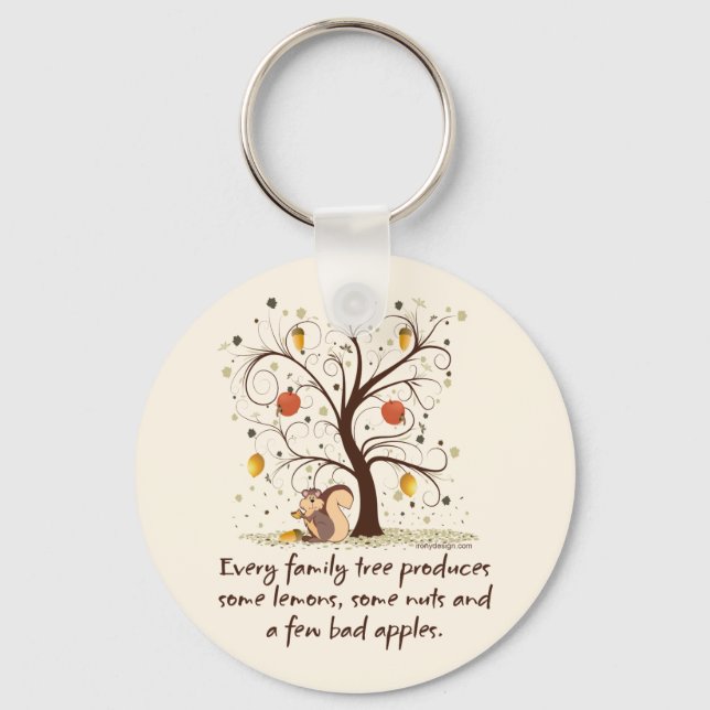 Family Tree Humor Keychain (Front)