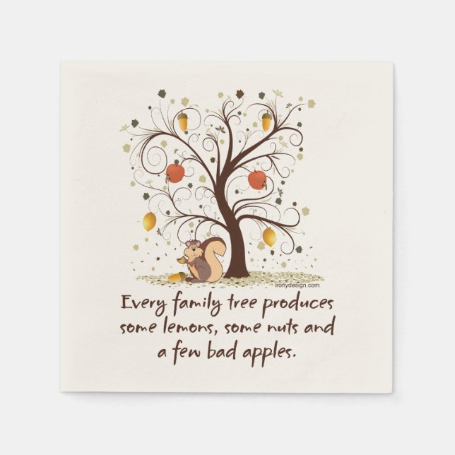 Family Tree Humor Paper Napkins (Front)