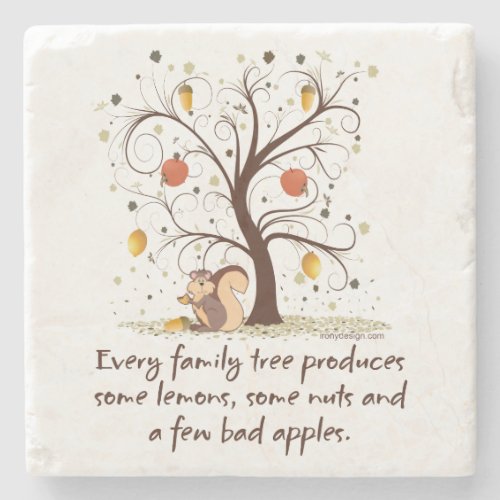 Family Tree Humor Stone Coaster